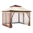 Pavilion de gradina cu pereti laterali, Pliabil, 334 x 334 x 281 cm, Maro, Geanta transport
