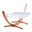 Suport pentru hamac, Lemn, Maro, max 215 kg, 422x120x128 cm, Accesorii prindere incluse