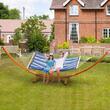 Suport pentru hamac, Lemn, Maro, max 215 kg, 422x120x128 cm, Accesorii prindere incluse