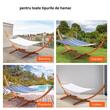 Suport pentru hamac, Lemn, Maro, max 215 kg, 422x120x128 cm, Accesorii prindere incluse
