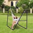 Suport pentru hamac cu lungimea 2.4-4.1 m, Otel, Negru, max 250 kg, 312.5x92x134 cm, Accesorii prindere incluse