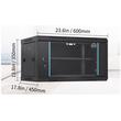 Rack metalic de podea 19'', Vevor 6U, usa din sticla, 350 x 450 x 600 mm