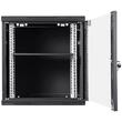 Rack metalic de perete 19'', Vevor 12U, usa din sticla, 640 x 450 x 600 mm, Montare pe perete
