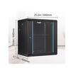 Rack metalic de perete 19'', Vevor 12U, usa din sticla, 640 x 450 x 600 mm, Montare pe perete