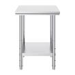 Masa de lucru Inox, pentru preparare alimente, 600x600x800 mm, 1 x rafturi