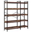 Raft multifunctional de colt cu 5 etaje, Metal/MDF, 120.1 x 30 x 166.1 cm, pentru plante, carti, decoratiuni