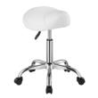 Scaun hidraulic tip sa pentru salon/cabinete, max 204 kg, 5 roti, inaltime reglabila 550-710 mm, Alb