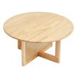 Masuta de cafea, Lemn/Ratan PE, Rotunda, 850 x 850 x 420 mm, Maro Nuc