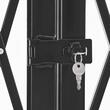 Poarta dubla pliabila de securitate, Otel, Negru, 4 x roti, 3200 x 40 x 1605 mm, incuietoare cu cheie