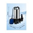 Pompa submersibila cu plutitor, Putere 1100 W, Inox, Debit 20000 l/h, Iesire G1-1/2", Inaltime 9 m, IPX8, Lungime cablu alimentare 10 m