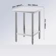 Masa de lucru Inox, pentru preparare alimente, 600x600x800 mm, 1 x rafturi