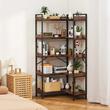 Raft multifunctional de colt cu 5 etaje, Metal/MDF, 120.1 x 30 x 166.1 cm, pentru plante, carti, decoratiuni