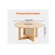 Masuta de cafea, Lemn/Ratan PE, Rotunda, 850 x 850 x 420 mm, Maro Nuc