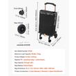 Carucior pentru cumparaturi cu 4 roti, geanta detasabila, maner telescopic, max 75 kg, capacitate 40 l