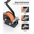 Troliu manual cu clichet in ambele directii, chinga poliester, 6.1 m, capacitate max 272 kg, pentru barci, ATV