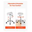 Scaun hidraulic tip sa pentru salon/cabinete, max 204 kg, 5 roti, inaltime reglabila 550-710 mm, Alb