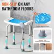 Scaun de dus cu inaltime reglabila pe 6 niveluri pentru persoane cu dizabilitati, max 158 kg, Anti-derapant, aluminiu, suport dus