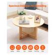 Masuta de cafea, Lemn/Ratan PE, Rotunda, 850 x 850 x 420 mm, Maro Nuc