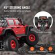 Masina cu telecomanda Jeep Off-Road 4x4, Lumini led, Rosu, 228 x 101 x 117 mm, Plastic/Metal/Cauciuc