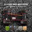 Masina cu telecomanda Jeep Off-Road 4x4, Lumini led, Rosu, 228 x 101 x 117 mm, Plastic/Metal/Cauciuc