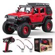 Masina cu telecomanda Jeep Off-Road 4x4, Lumini led, Rosu, 228 x 101 x 117 mm, Plastic/Metal/Cauciuc