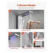 Coloana dus hidromasaj, Inox 5 in 1, Led, 4 jeturi masaj, Lumina Led, 1345 x 200 x 460 mm