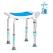 Scaun de dus cu inaltime reglabila pe 6 niveluri pentru persoane cu dizabilitati, max 158 kg, Anti-derapant, aluminiu, suport dus