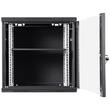 Rack 19'', Vevor 9U, usa din sticla, 500 x 450 x 600 mm, metalic de perete