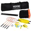 Set fileu portabil pentru tenis si badminton Vevor 970 x 3.2 x 245 cm, Cadru metalic, geanta transport, 4 x palete, 1 x minge volei, inaltime reglabila