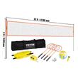 Set fileu portabil pentru tenis si badminton Vevor 970 x 3.2 x 245 cm, Cadru metalic, geanta transport, 4 x palete, 1 x minge volei, inaltime reglabila