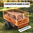 Remorca basculabila Vivatechnix Premium Garden, Capacitate 680 Kg, dimensiune 200 x 66 x 76 cm, Otel, compatibila cu tractorase de gazon, ATV-uri