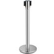 Set 2 stalpi delimitare, Banda retractabila in 4 directii, Inox, Argintiu, Inaltime 90 cm, Heavy Duty