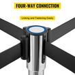 Set 2 stalpi delimitare, Banda retractabila in 4 directii, Inox, Argintiu, Inaltime 90 cm, Heavy Duty