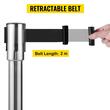 Set 2 stalpi delimitare, Banda retractabila in 4 directii, Inox, Argintiu, Inaltime 90 cm, Heavy Duty