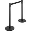 Set 8 stalpi delimitare, Banda retractabila in 4 directii, Inox, Negru, Inaltime 90 cm, Heavy Duty