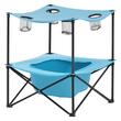 Masa camping, pliabila, portabila, Geanta transport, 560x560x640 mm, 4 suporturi de pahare, Albastru