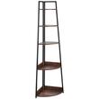 Raft multifunctional de colt cu 5 etaje, Metal/MDF, 43 x 43 x 178 cm, pentru plante, carti, decoratiuni