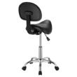 Scaun hidraulic cu spatar, tip sa, pentru salon/cabinete, max 204 kg, 5 roti, inaltime reglabila 84-100 cm, Negru