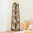 Raft multifunctional de colt cu 5 etaje, Metal/MDF, 43 x 43 x 178 cm, pentru plante, carti, decoratiuni
