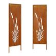 Set 2 x Paravan confidentialitate pentru gradina/casa, Otel, 50x160 cm, Exterior/Interior, ruginiu