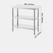 Masa de lucru Inox, pentru preparare alimente, 457x914x864 mm, 2 x rafturi