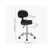 Scaun hidraulic cu spatar, tip sa, pentru salon/cabinete, max 204 kg, 5 roti, inaltime reglabila 84-100 cm, Negru