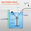 Pompa submersibila cu plutitor, Putere 550 W, Inox, Debit 9500 l/h, Iesire G1-1/2", Inaltime 7.5 m, IPX8, Lungime cablu alimentare 10 m