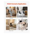 Scaun hidraulic cu spatar, tip sa, pentru salon/cabinete, max 204 kg, 5 roti, inaltime reglabila 84-100 cm, Negru