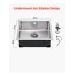 Chiuveta comerciala otel inoxidabil, 500x430x190 mm, Strat de izolare fonica si anti-condens, Incastrabila, Margine groasa 3 mm