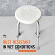 Scaun de dus cu inaltime reglabila pe 6 niveluri pentru persoane cu dizabilitati, max 136 kg, Anti-derapant, aluminiu