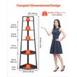Raft multifunctional de colt cu 5 etaje, Metal/MDF, 43 x 43 x 178 cm, pentru plante, carti, decoratiuni