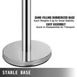 Set 6 stalpi delimitare, centura retractabila in 4 directii, Inox, Argintiu, Inaltime 90 cm, baza stabila