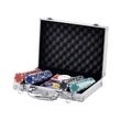 Set poker Vevor 200 jetoane 11.5 g, 2 pachete carti, 5 zaruri, cutie aluminiu