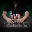 Set poker Vevor 300 jetoane 11.5 g, 2 pachete carti, 5 zaruri, cutie aluminiu